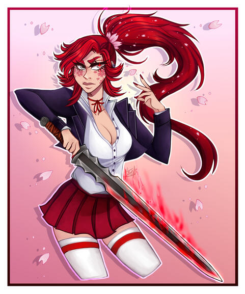 Sword Girl Painted